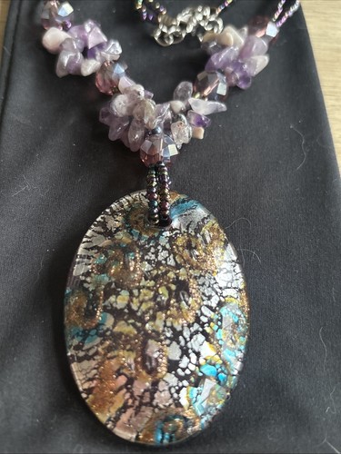 Murano glass necklace - necklace, large