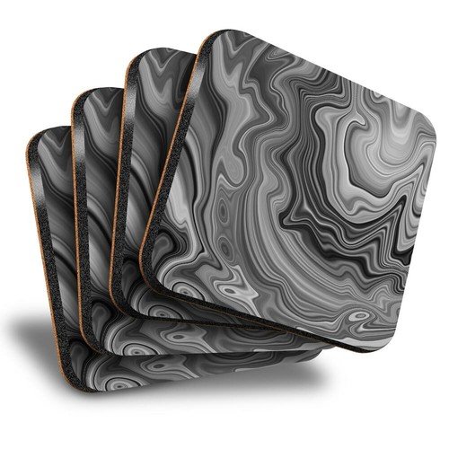 Set square coasters bw - square,