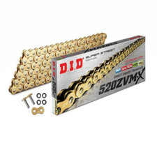 DID SUPER HEAVY DUTY X-RING GOLD MOTORCYCLE DRIVE CHAIN 520 ZVMX 114 L LINKS