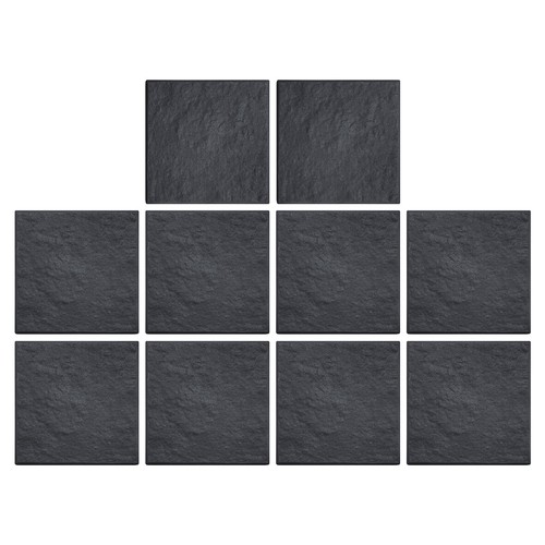 Square stomp stone - stone, grey