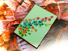 Slim rectangular mint green floral: Vogue Vanities Makeup Mirror-0t