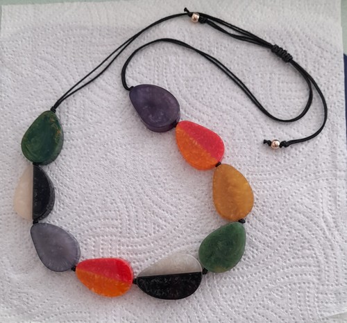 Vibrant boho necklace with - necklace,