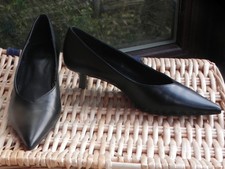 M&S leather black kitten heel
