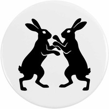 'Boxing Hares' Button Pin