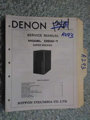Denon dsw service manual - denon,