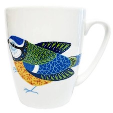 Queens Blue Tit Mug Paradise Birds Fine China 400ml Oak Shape Dishwasher Safe