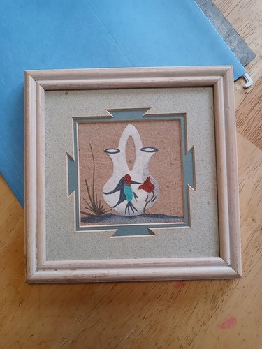 Vintage sandpainted signed - vintage,
