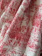 Vintage RED TOILE Cotton