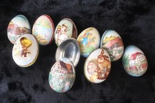 vintage Easter eggs tin box handmade made in Swiss decorative chocolate tin