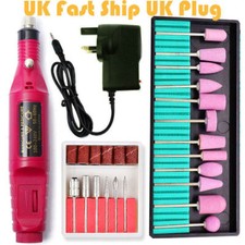 1 Set Electric Nail Drill Machine Manicure Pedicure Portable Nail File Buffer UK
