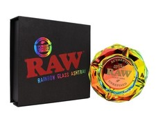 RAW Rainbow Glass Ashtray Limited Edition - Colorful Durable Smoking Tray