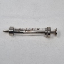 Vintage Small Rocket Glass & Steel Syringe Interchangeable Swiss Made Medical 