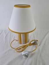 M&S Lola Table Lamp Mustard Stripe Ceramic Base Beige Shade PAT TESTED NEW F2