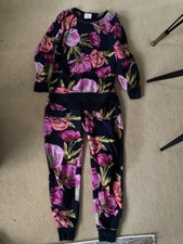Navy and Pink Floral Pyjamas From Next Size S Reg Inside Leg 28”
