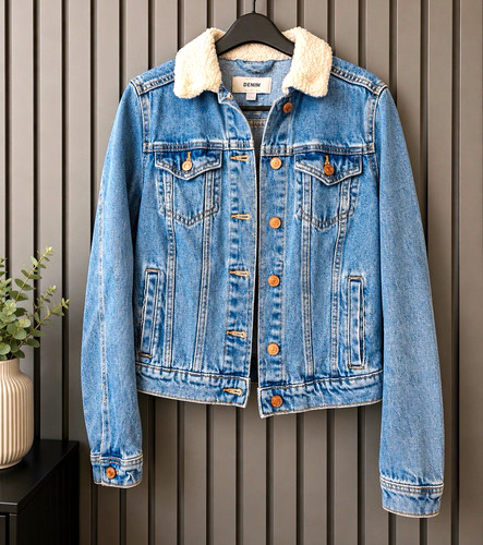 Denim blue sherpa faux - blue,