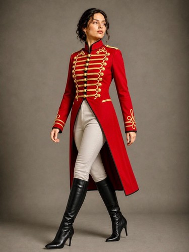 Women red military - red,