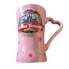 Alton Towers Mug Resort theme park Pink Mug 3D Love Heart Handle Souvenir 2010