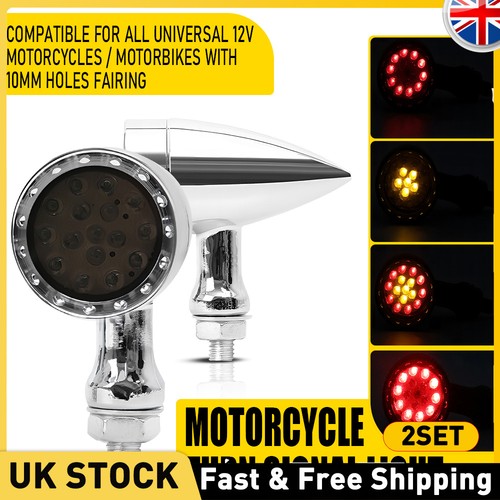 4pcs motorcycle chrome amber - chrome,
