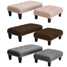 Linen Fabric Foot Rest Pouffe