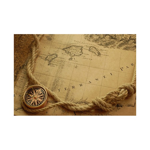 Vintage old map canvas print - old,