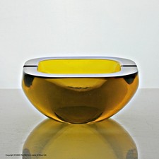Cenedese, Murano, amber glass bowl or ashtray