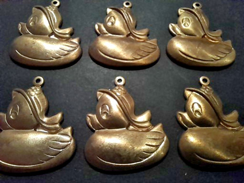 Stamped brass rubber duck - stamped,