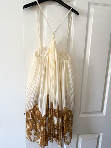 Hnm cream gold pleated - hnm,