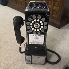 Wild and Wolf 1957 Black and Chrome Telephone 1950s American Diner Style, 