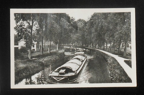 Rppc 1950s canal boat - rppc,