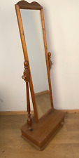 Traditional Wood Frame Cheval Long Mirror with Drawer Base