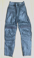 EURO Ladies Leather Motorcycle Trousers UK 8 (26" Waist) Short leg 25" (T20)