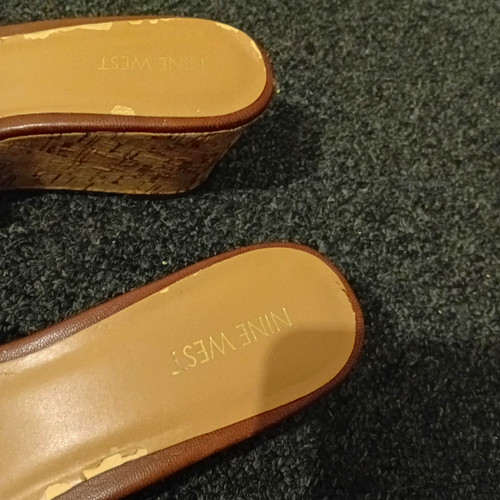 Nine west brown leather wedge - nine,