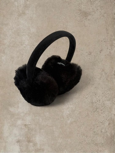 Black faux fur ear - , muffs