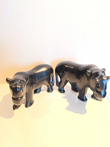 Ebony animal figures - 2, figures(hippos)
