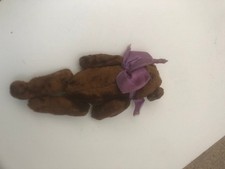 Small vintage brown  teddy bear  7 inches tall head to toe