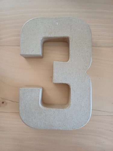 Paper mache numbers and - 3d,