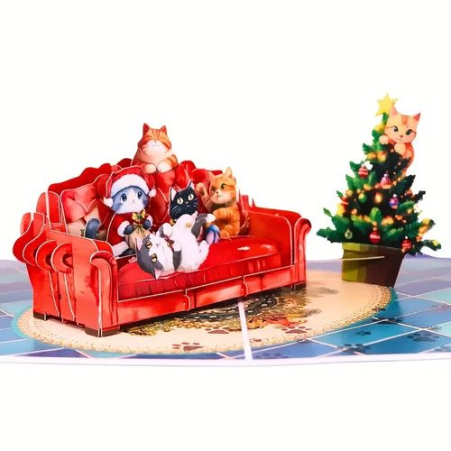 Pop christmas cats - 3d,