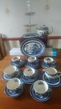 Reduced In Price Vint Jo Bro willow patt Aftern tea Set with 3Tier Cake Stand PC