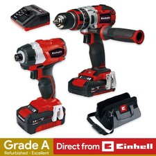 Einhell Power Tool Set Combi Drill Impact Driver BRUSHLESS Kit Refurb GRADE A