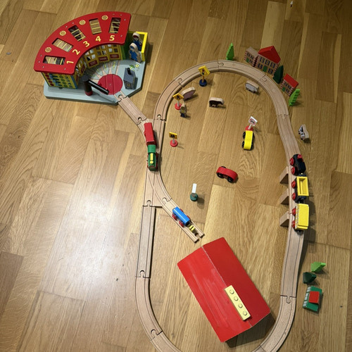 Large wooden railway train - wooden,