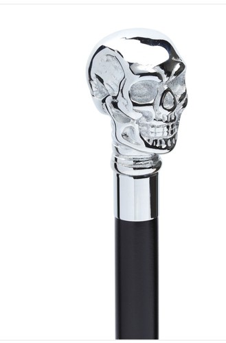 Silver chrome skull head - chrome,
