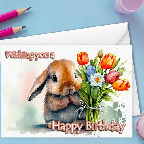 Birthday card cute - birthday, for
