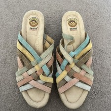 Earth Spirit Ladies Wedge Heel Sandals UK 7 eur 40 multicoloured slip on shoe