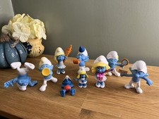 Collection Of Smurf Figures 9 Figurines Inc Schleich & McDonald’s Collectable