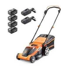 LawnMaster 48V Cordless Lawn Mower - Large 41cm Lawnmower with Spare Batteries