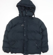 Zara Men's Black Puffer Jacket M Winter Hooded