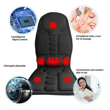 8-Mode Full Back Massage Vibration Cushion Car Chair Seat Pad Mat Heat Massager