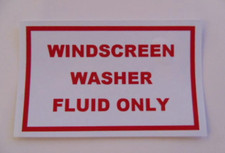 Windscreen Washer Bottle Sticker Classic Car Mini VW MG etc Screen Wash Fluid 