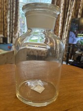 pharmacy chemist apothecary jar 1000ml Clear Glass Perfect Ground Glass Stopper