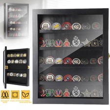 Display Case With 5 Layers Vintage Lock Transparent Design For Coins Medal Badg